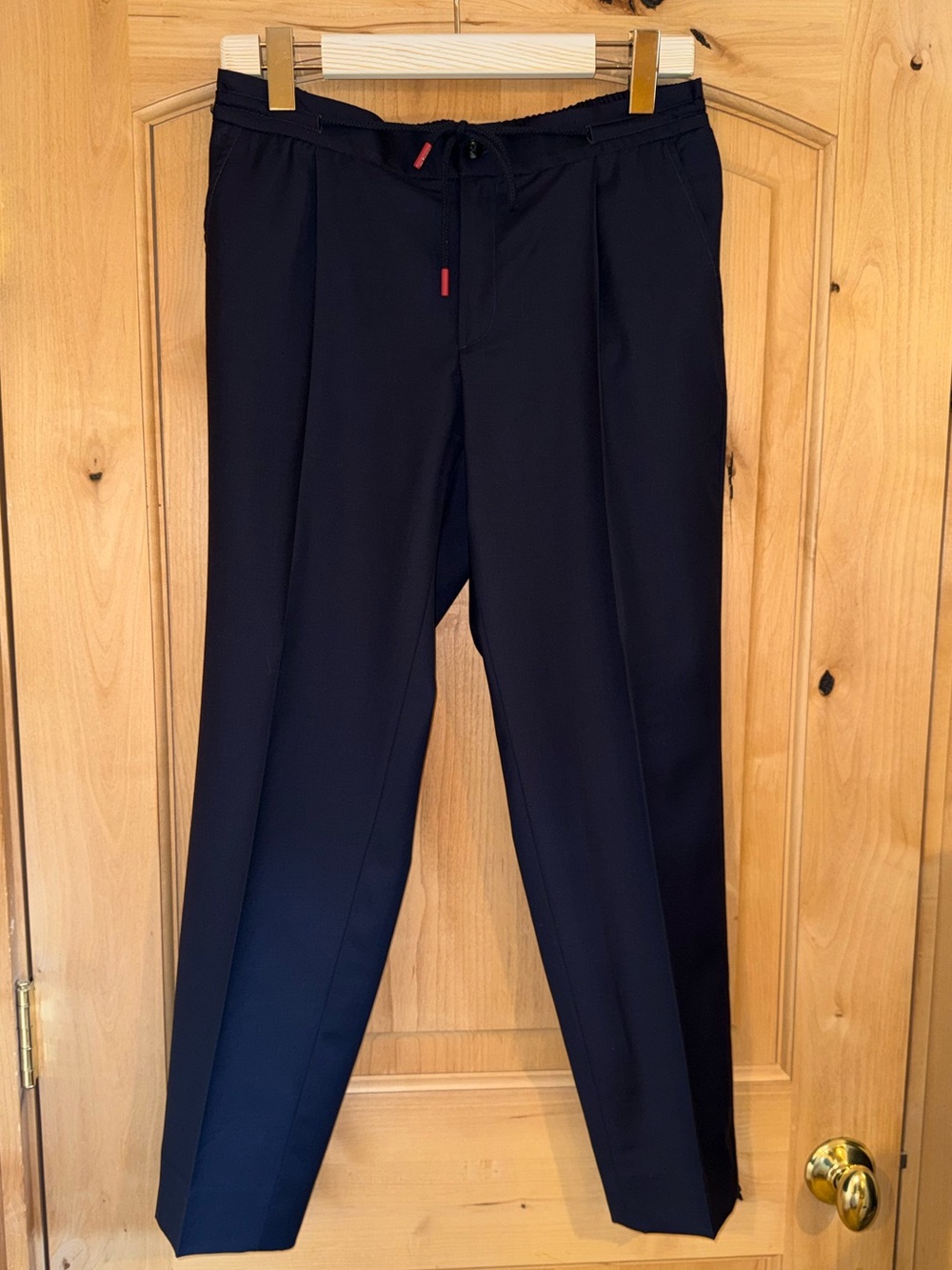 Kiton Navy Drawstring Dress Pants